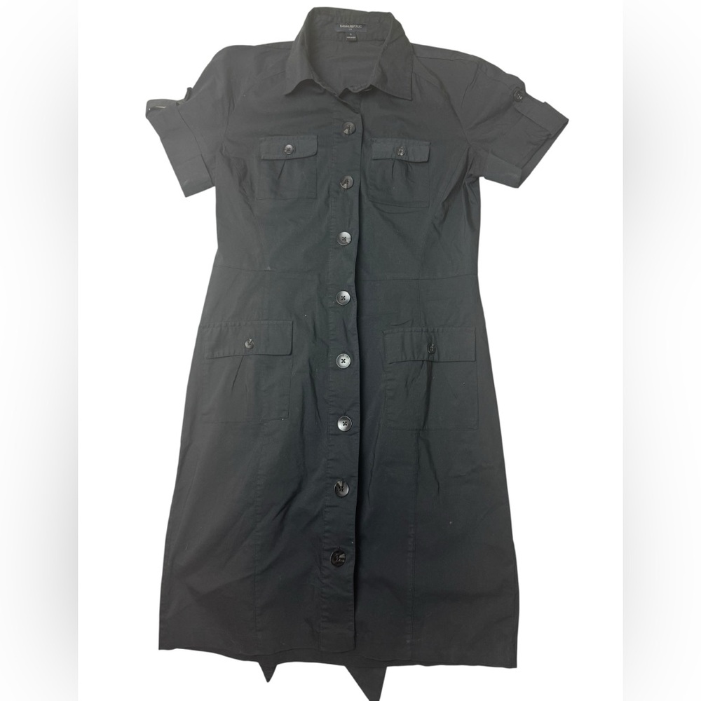 Banana Republic Utility Shirt‎ Dress Black Size 6